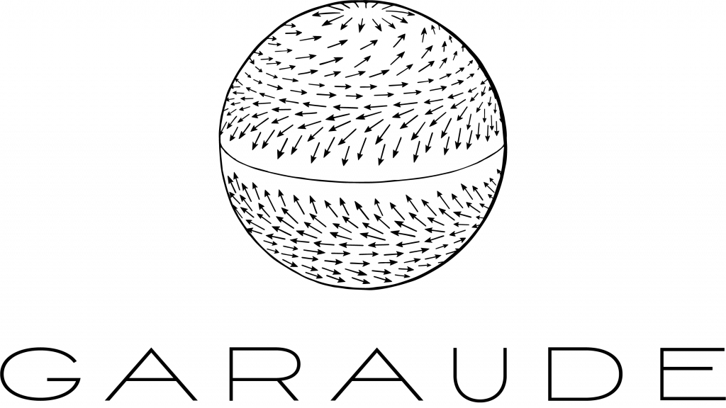 GarAude Globe Type Paris logo with elegant, stylized typography in black, representing a sophisticated and modern brand identity.
